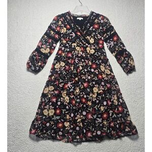Chelsea & Violet Girls Floral Tiered Midi Dress Black CV411901 Size Medium